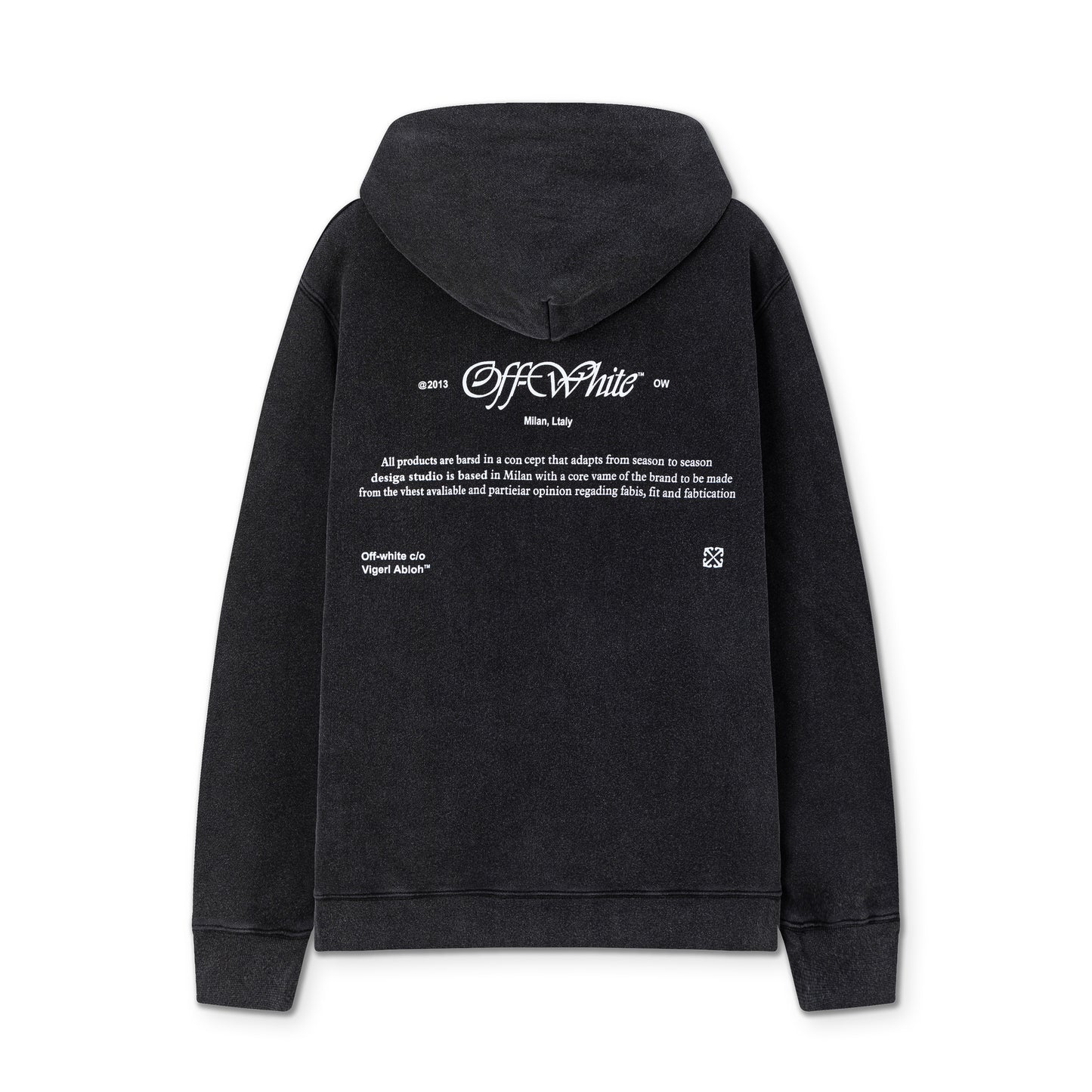 Off white 460g heavy washed hooded sweatshirt 9075