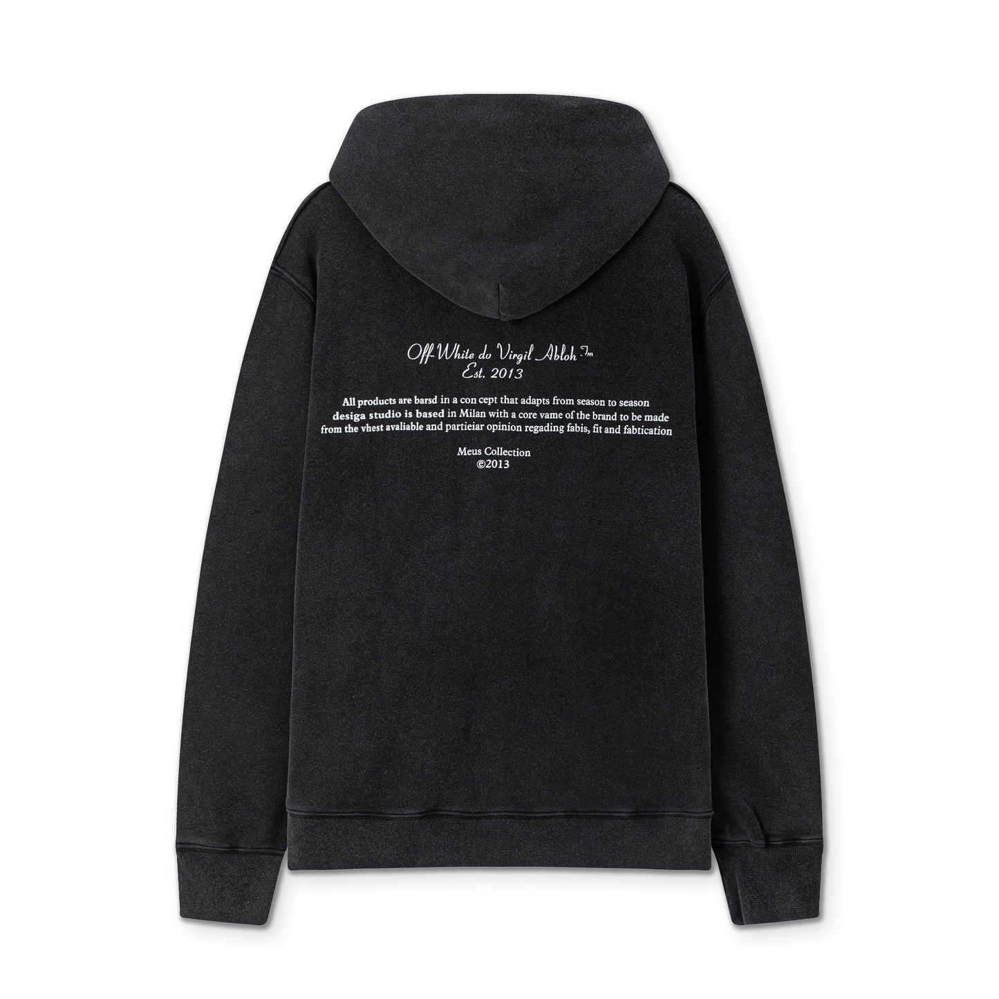 2025 Off white 460g heavy washed hooded sweatshirt 9076