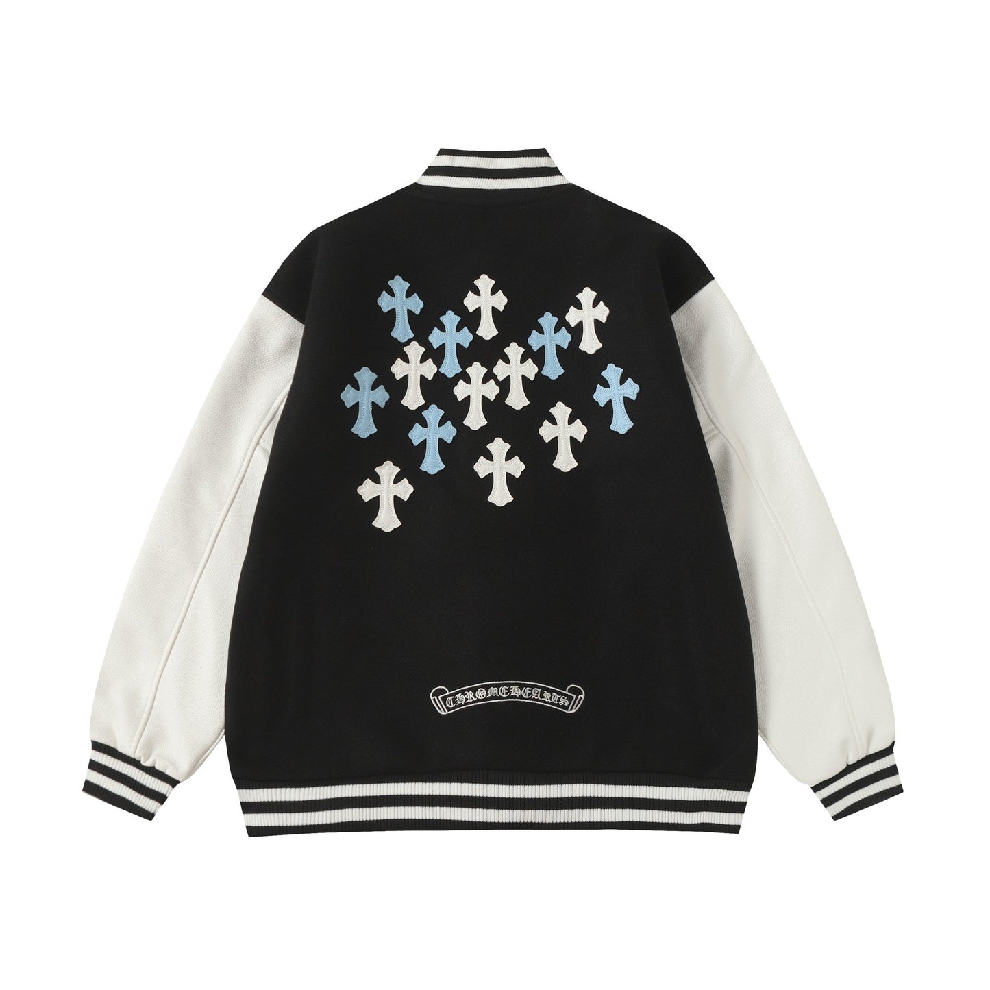 Chrome Hearts Black White Street Style Baseball Coat 0002