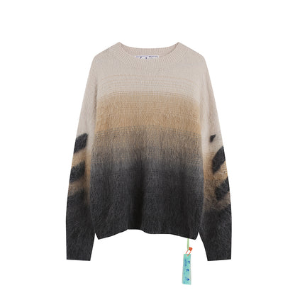 Off white mohair striped arrow sweater 388