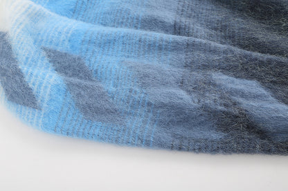 OFF WHITE Blue Gradient OW Mohair Striped Arrow Sweater 386