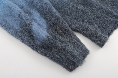 OFF WHITE Blue Gradient OW Mohair Striped Arrow Sweater 386